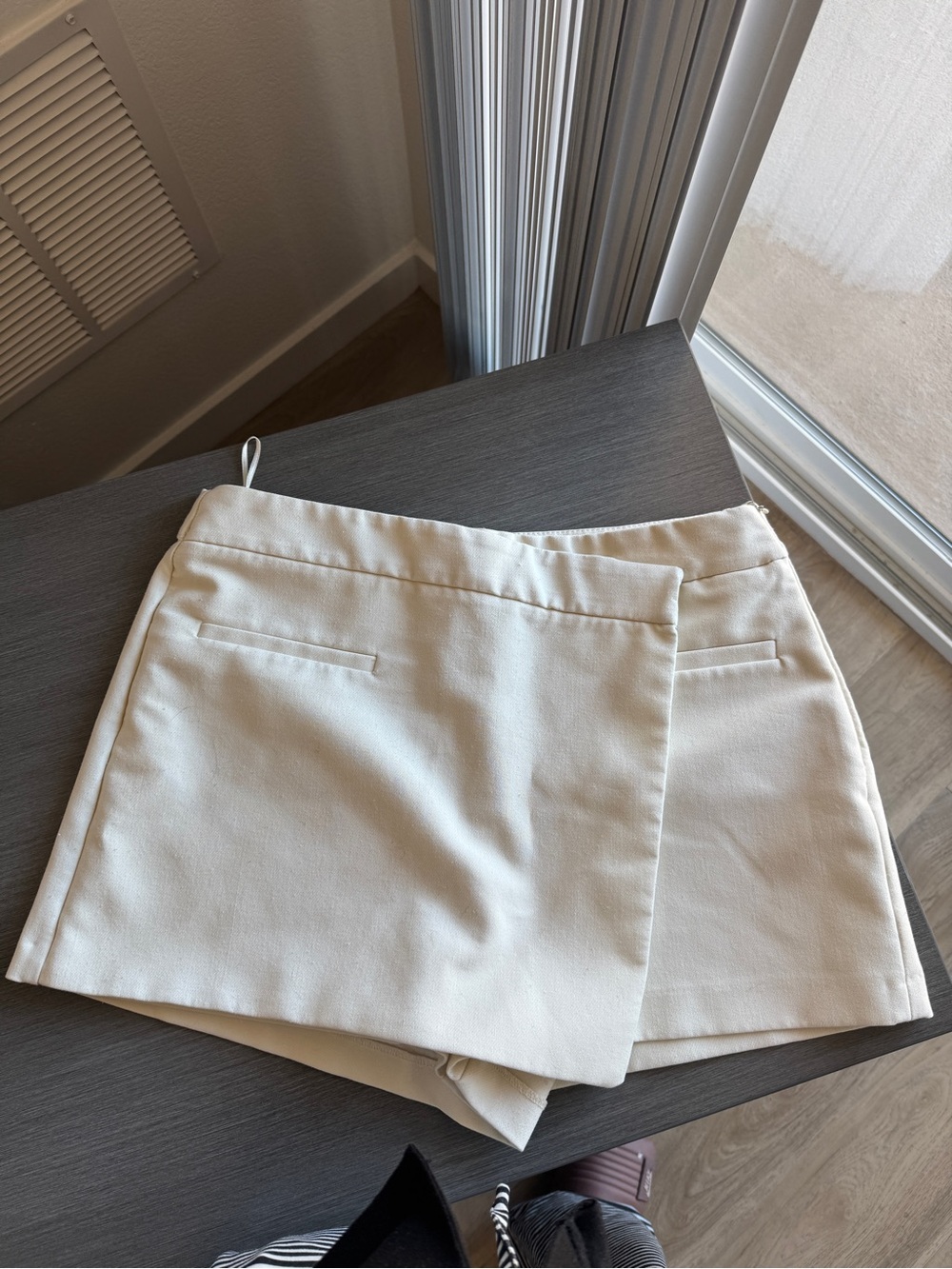 Zara Ivory Wrap Skort Shorts